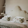 Fionn custom headboard using natural materials by Ensemblier