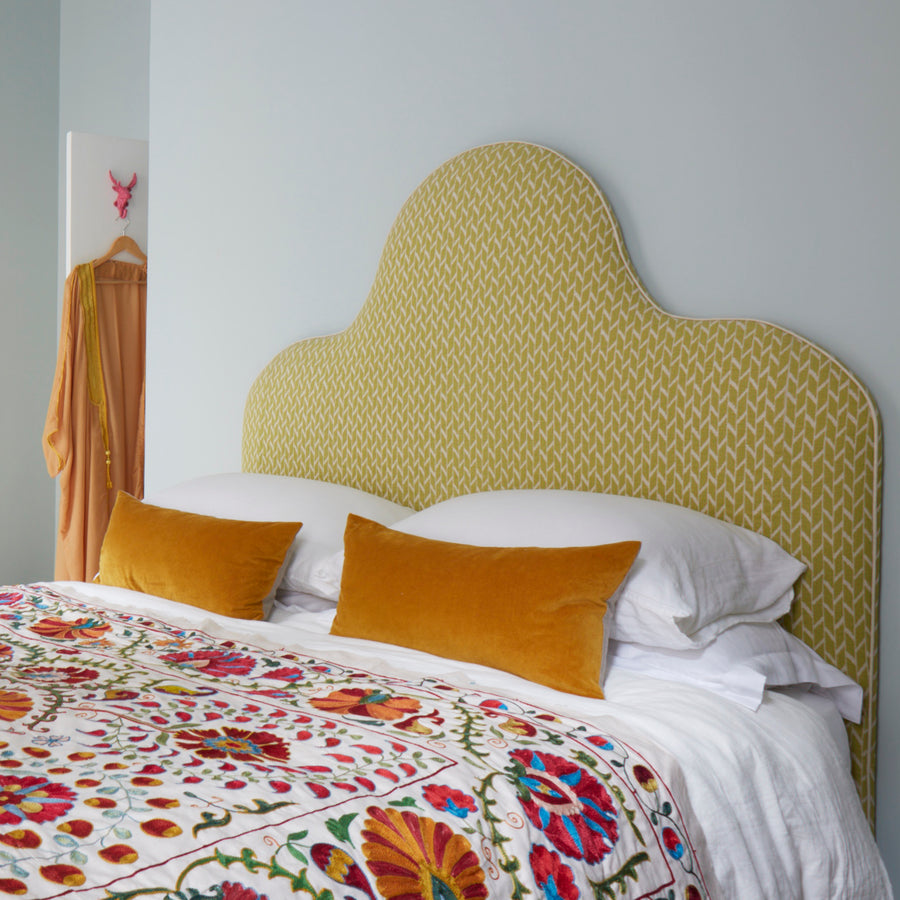 Gifford custom headboard using sustainable natural materials and handcrafted in the UK by Ensemblier London