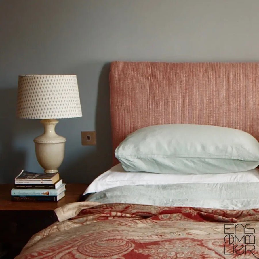 Cicero custom bespoke headboard using sustainable natural materials and handcrafted in the UK by Ensemblier London