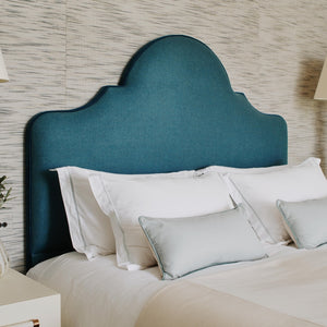 Custom headboard made using sustainable materials for natural headboard design by Ensemblier London